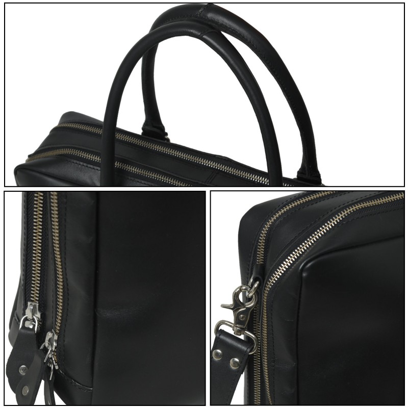 Premium Black Leather Briefcase - Stylish Executive Bag for Office, 16 Inch Premium Black Leather Briefcase - Stylish Executive Bag for Office, 16 Inch