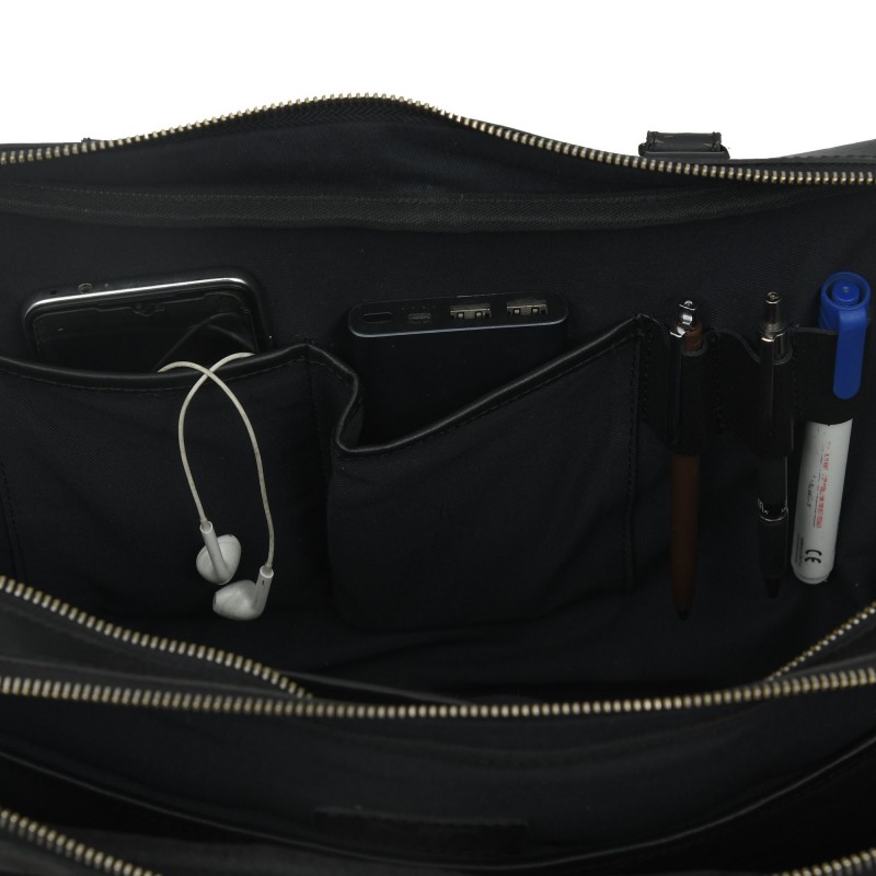Premium Black Leather Briefcase - Stylish Executive Bag for Office, 16 Inch Premium Black Leather Briefcase - Stylish Executive Bag for Office, 16 Inch